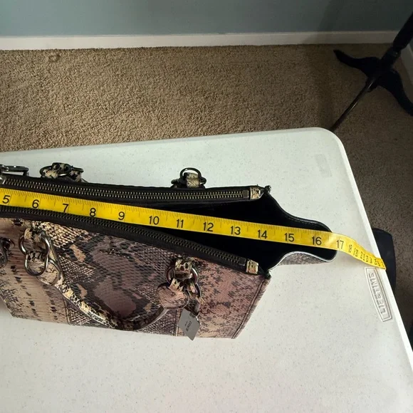 Coach Snake Print Satchel - Three Compartments EUC - Picture 15 of 16